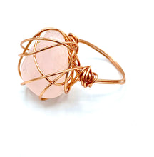 Load image into Gallery viewer, Amor eterno ring.  Rose quartz ring.
